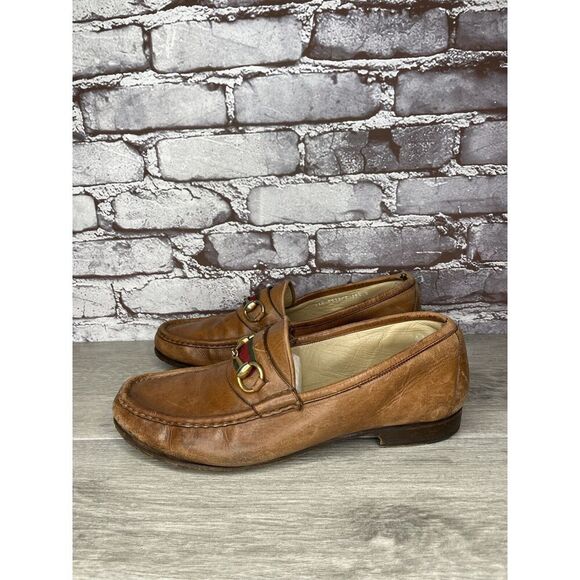 Gucci Brown Leather Web Horsebit Dress Loafers Shoes Men’s Sz 10.5D US/44EU Read - Picture 16 of 16